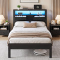 Twin Size Bed Frame with Storage Headboard and 2 Drawers V558