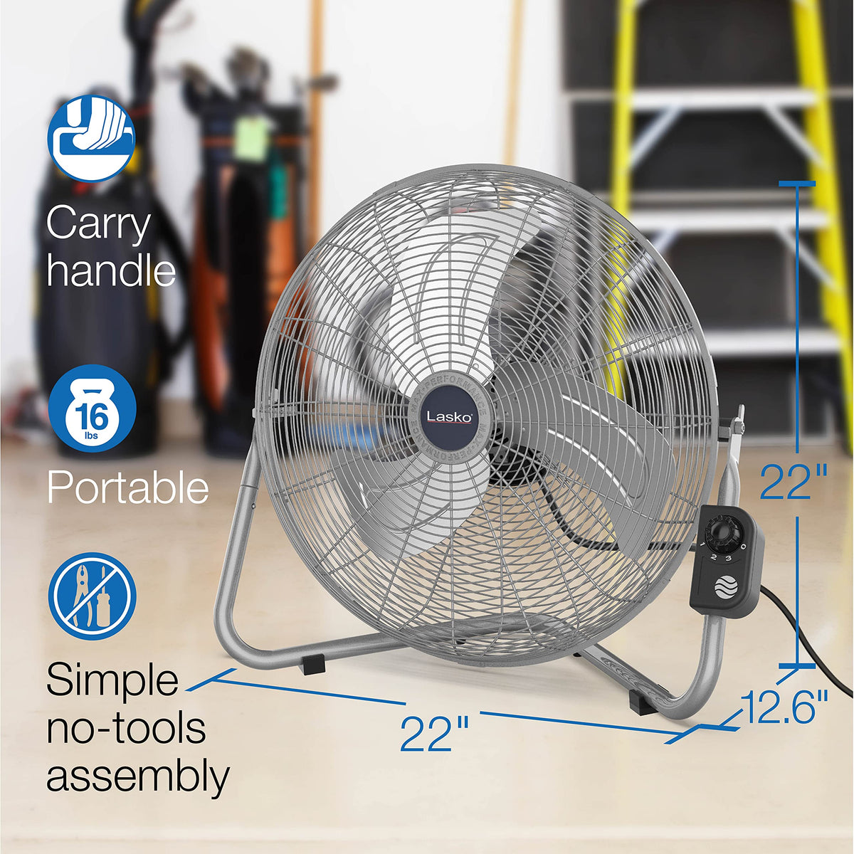 20" Silver High Velocity Wall Mount Fan C86432