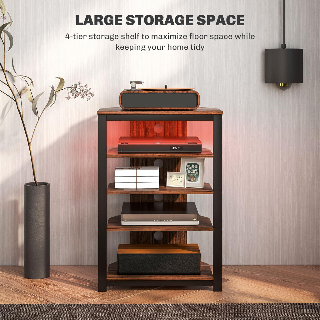 Brown 4-Tier Media Stand B3221