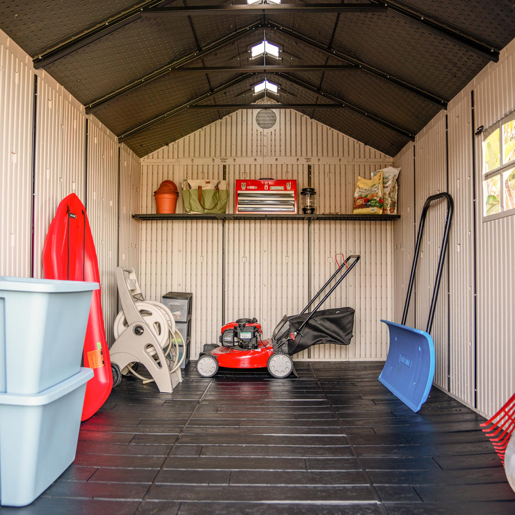 8x15 Ft Desert Sand Resin Outdoor Storage Shed H2943
