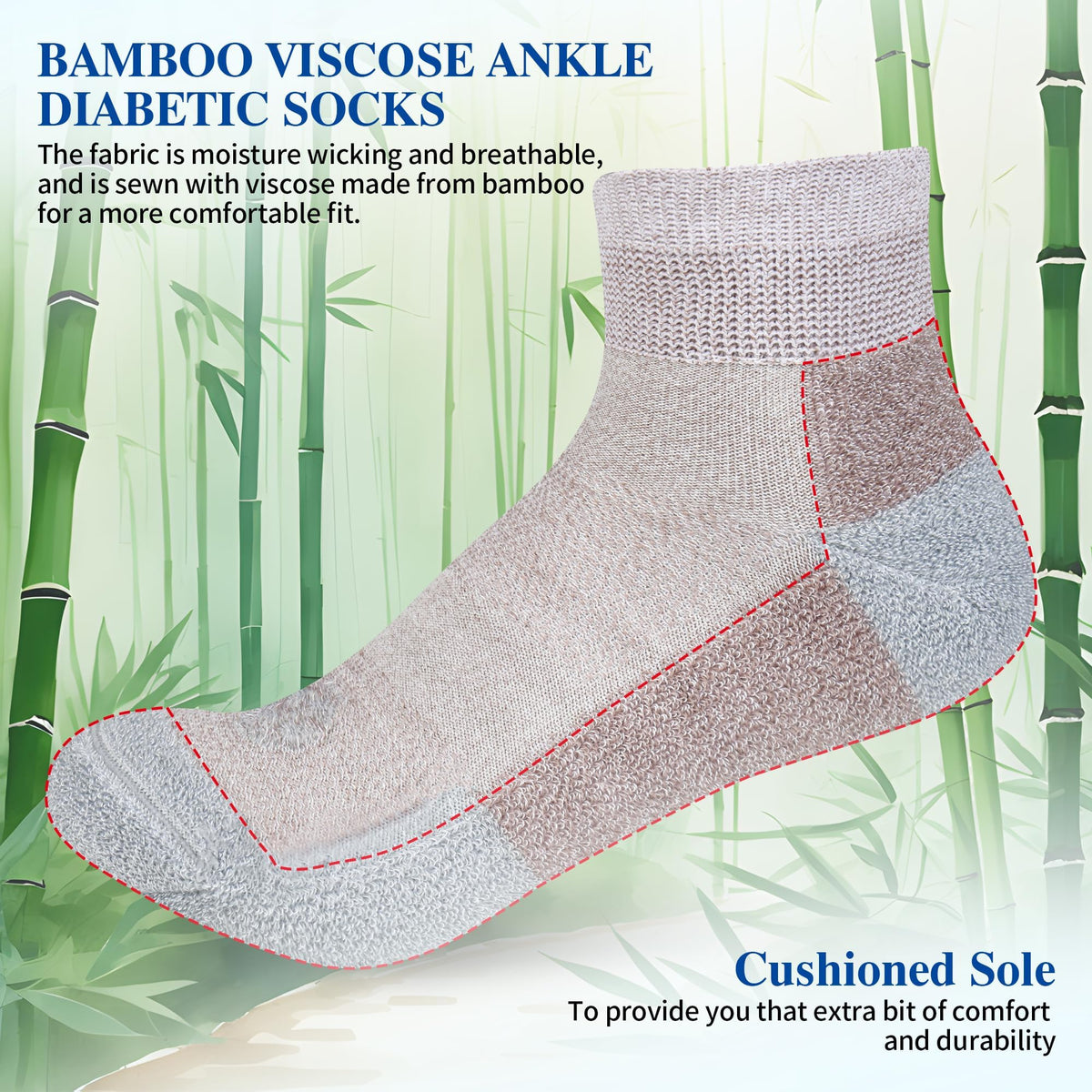 Diabetic Socks for Men, 12 Pairs Ankle & Low Cut Size 9-15 W125003