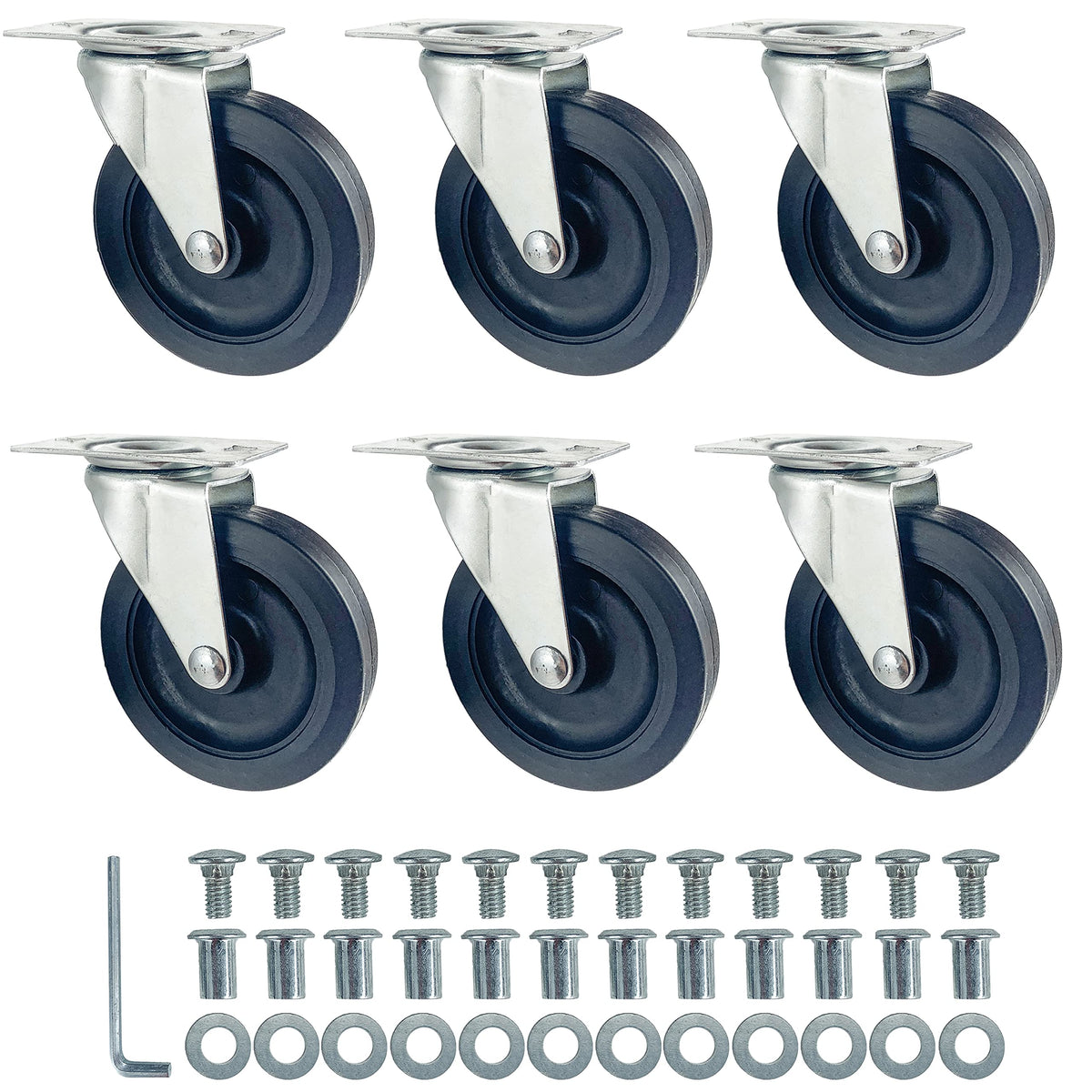 Caster Wheels for Mechanic Creepers, 3'' Pack of 6 O55831