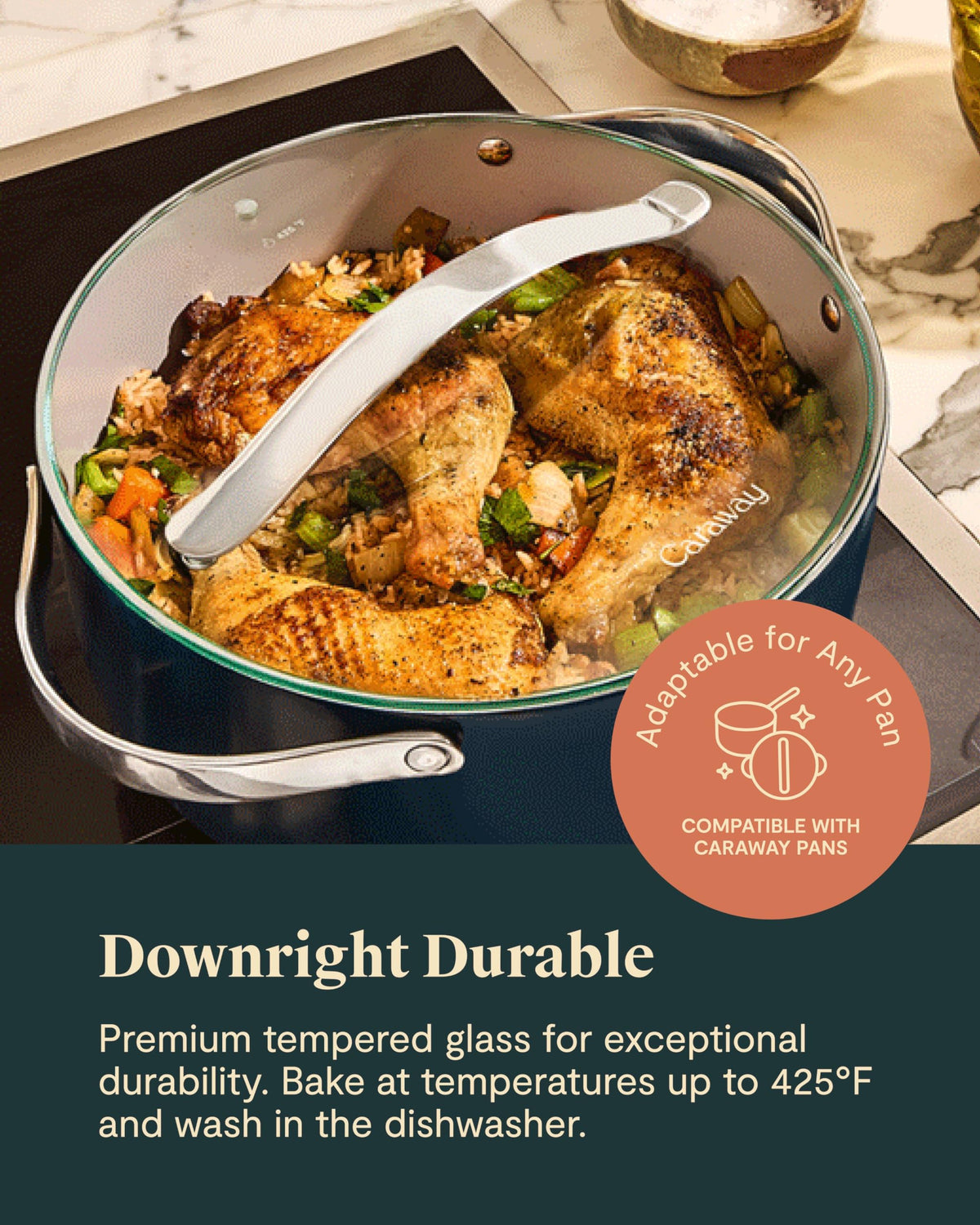 10.5" Tempered Glass Lid for Pots and Pans F218
