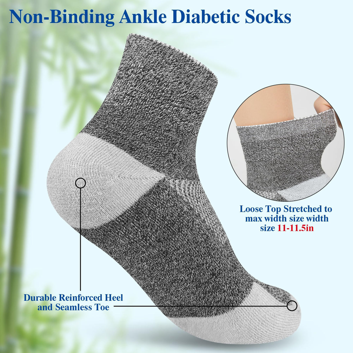 Diabetic Socks for Men, 12 Pairs Ankle & Low Cut Size 9-15 W125003
