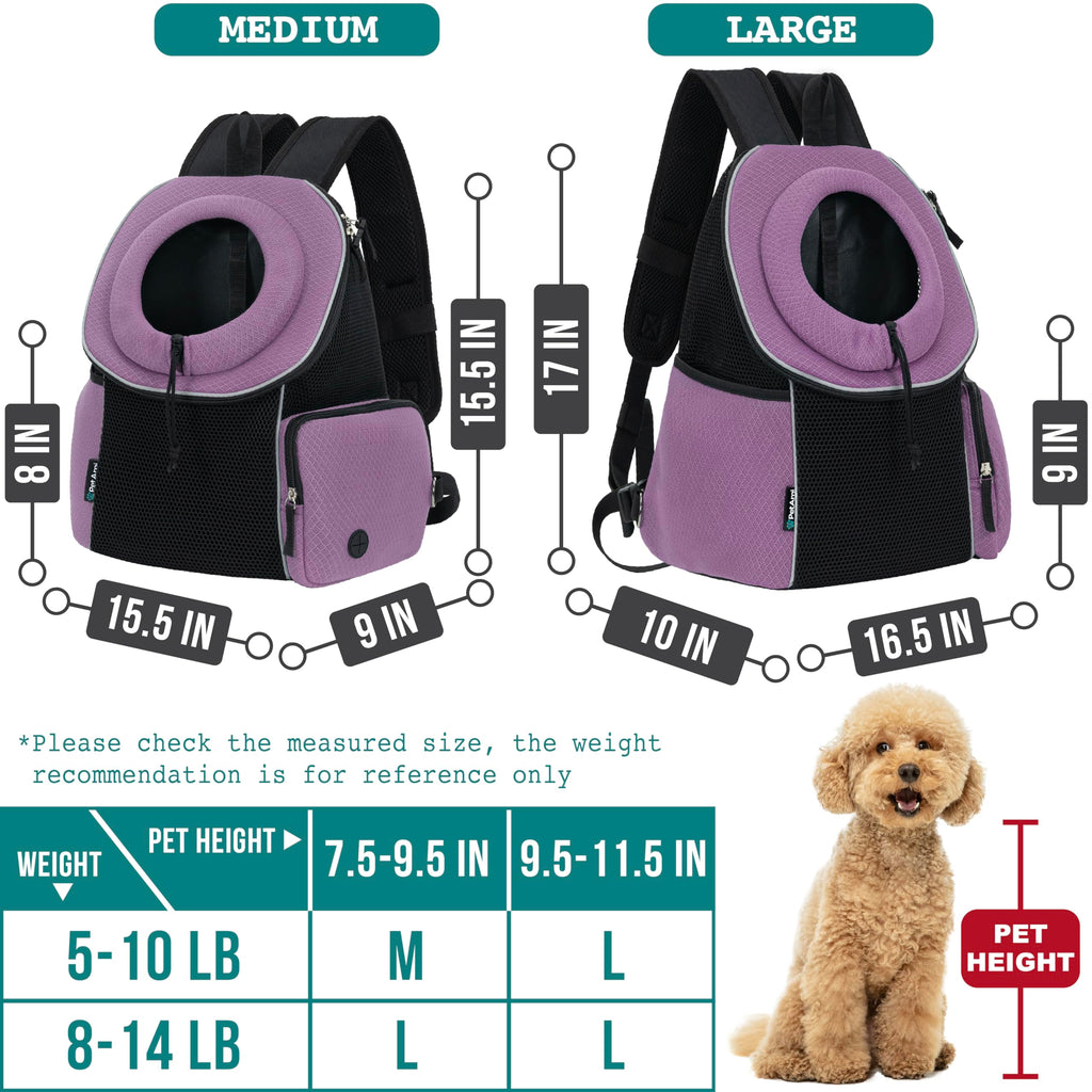 Hands Free Front Pet Carrier Backpack, 10 lbs, Purple V55580