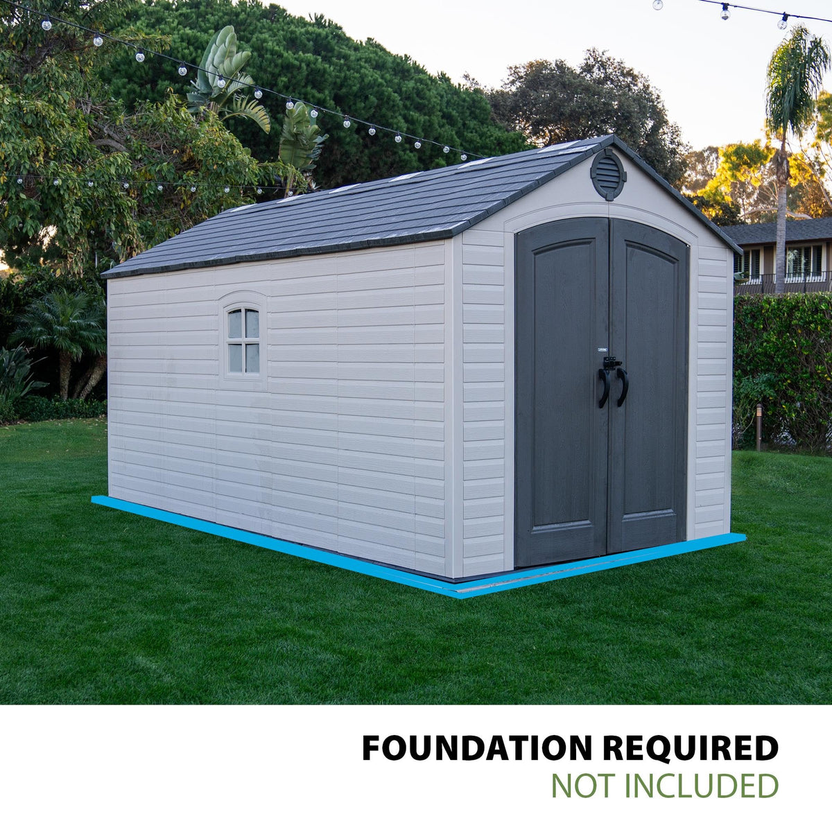 8x15 Ft Desert Sand Resin Outdoor Storage Shed H2943