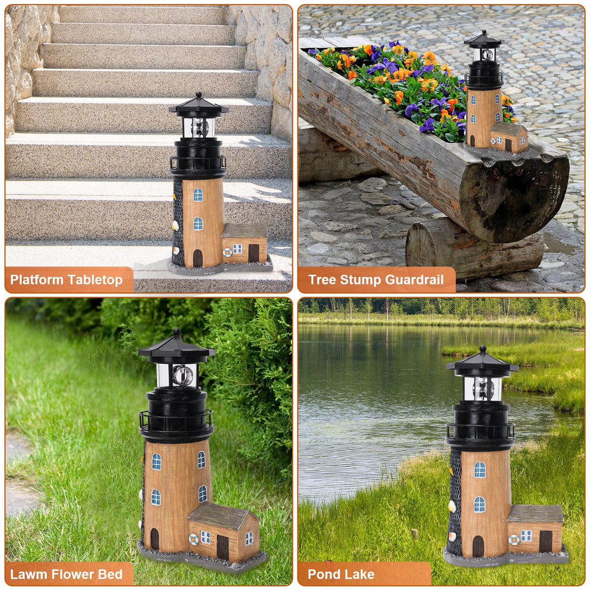 Solar Lighthouse with Rotating Beacon K37752